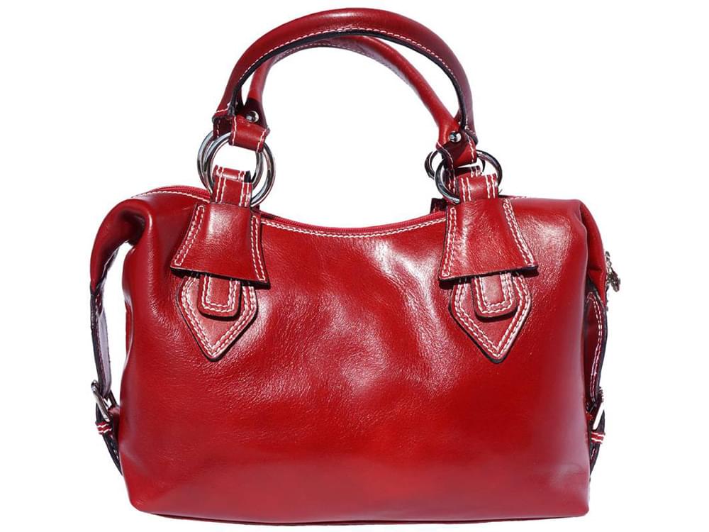 Formia (dark red) - Large, soft leather handbag
