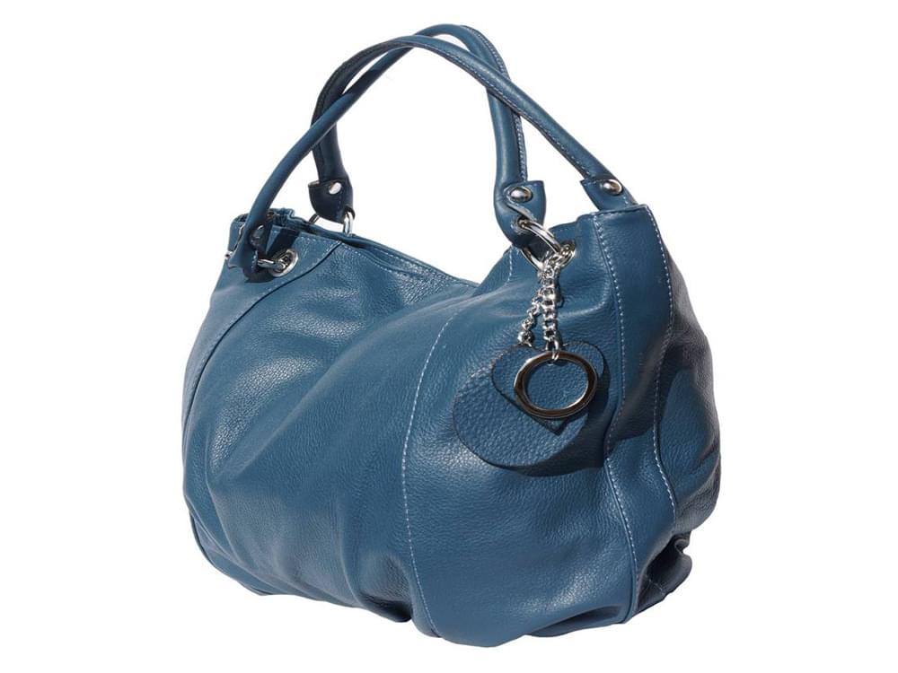 Cremona (acquamarine) - Soft, calf leather hobo style bag