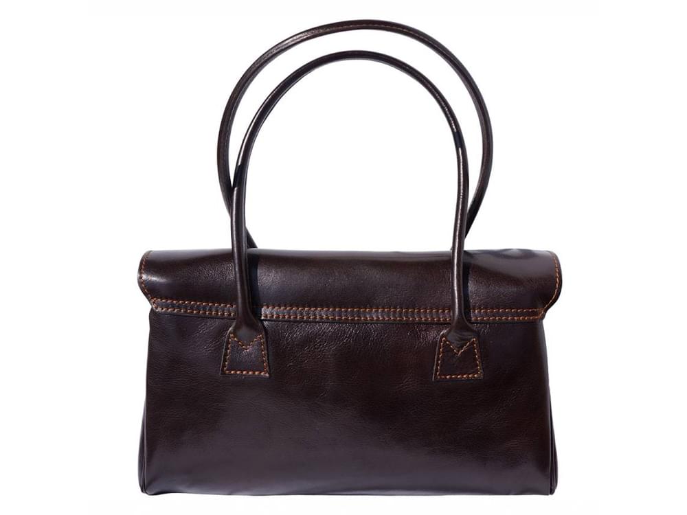 Asti - genuine polished calf leather handbag - back view