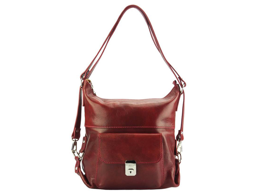 Spoleto (red) - Multifunctional leather bag
