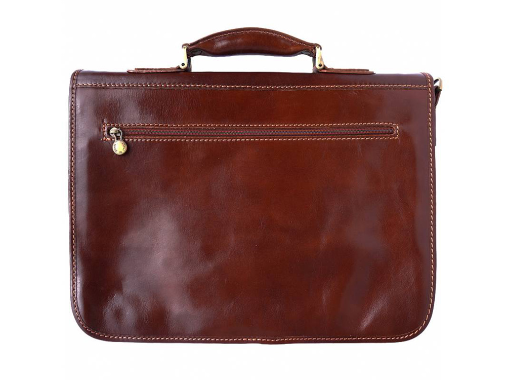 Empoli - Italian calf leather briefcase - back view