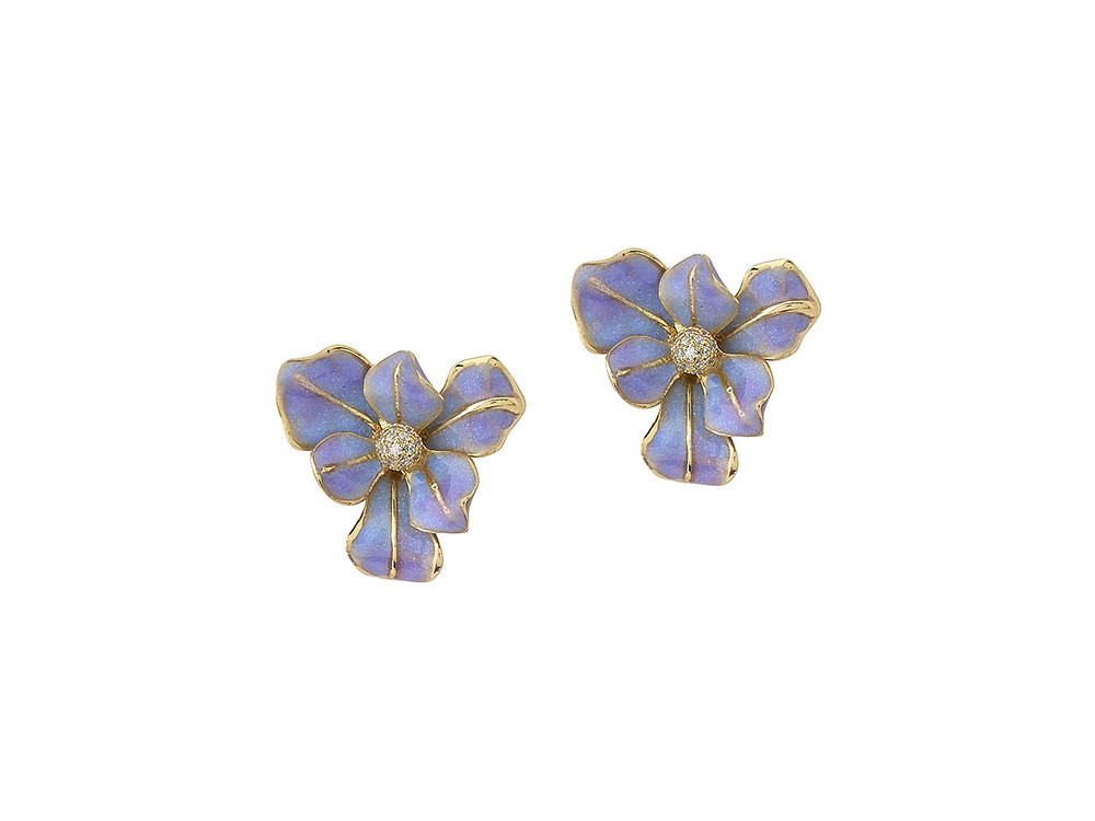 Iris Earrings - Outstanding, hand painted enamel earrings