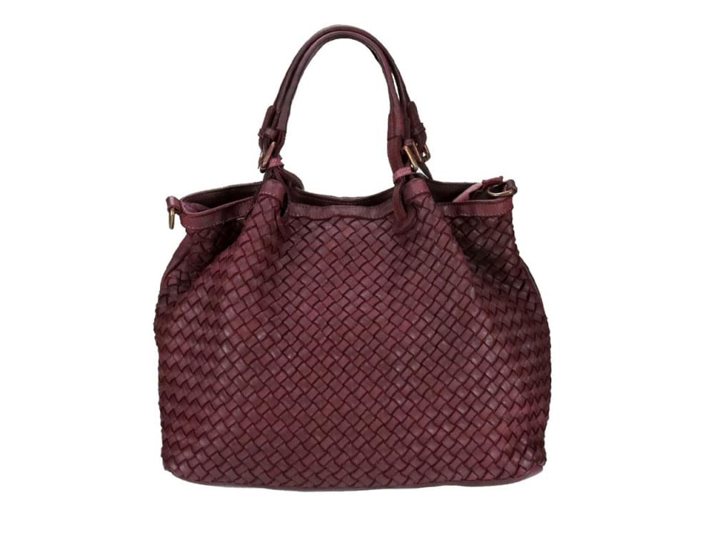 Assisi (plum) - Large, soft, vintage leather shoulder bag