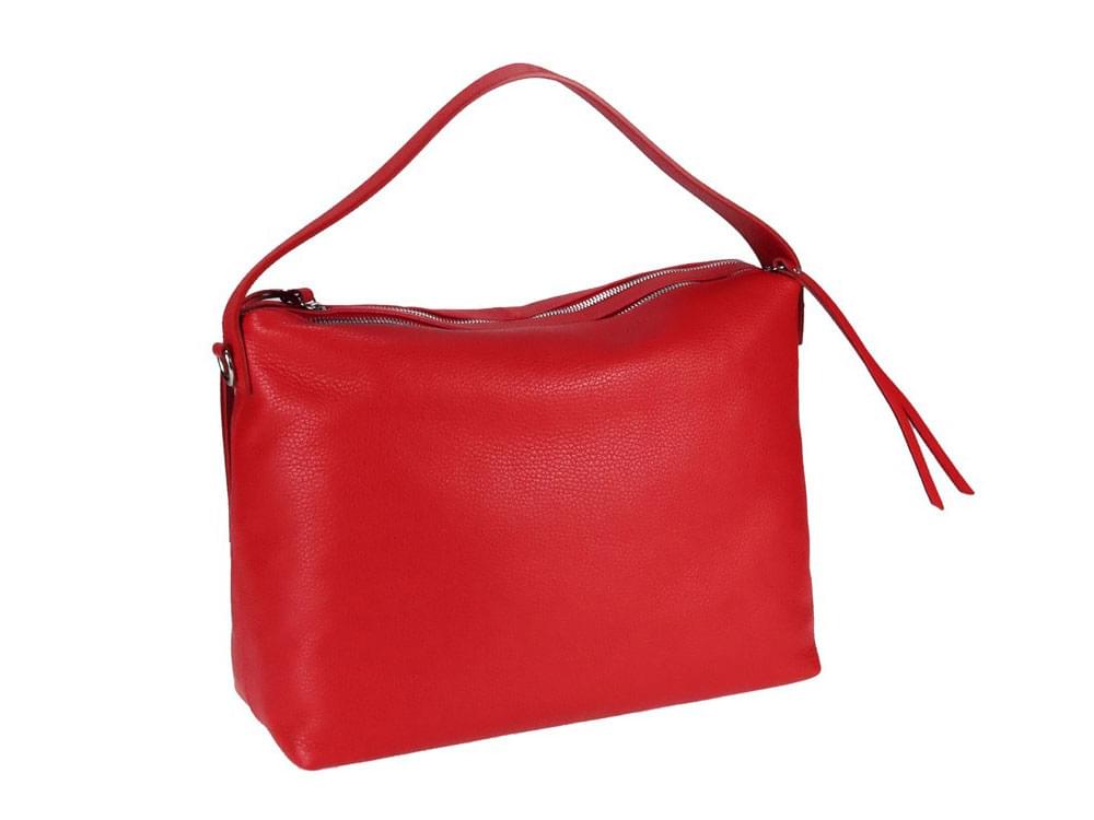 Lesa (scarlet) - Simple design in soft, Italian leather