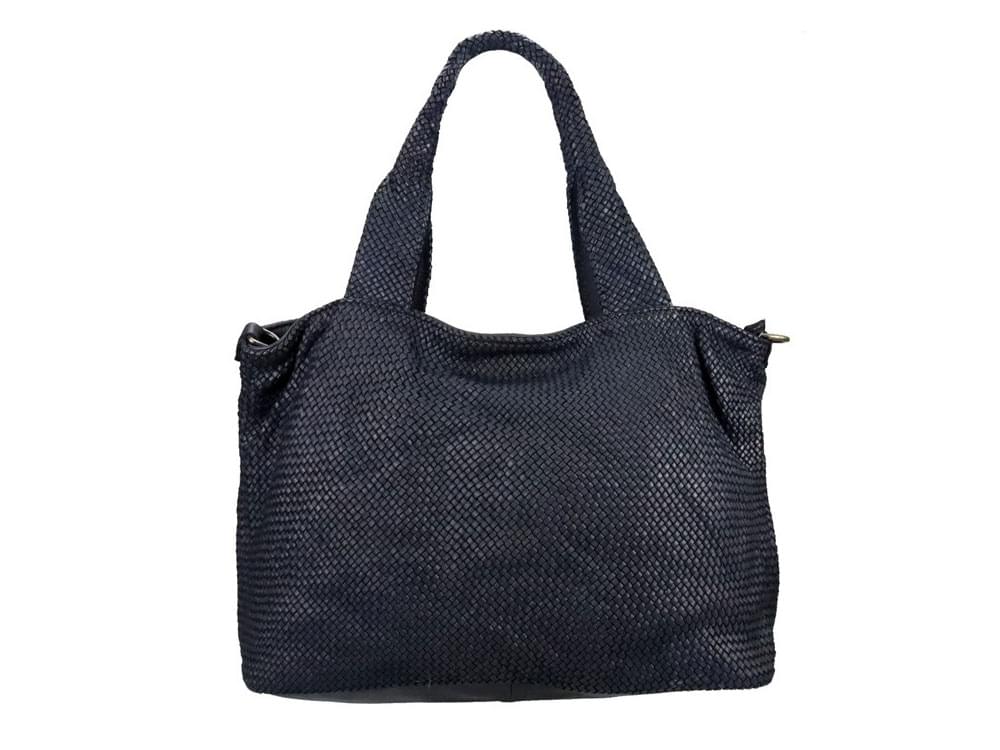 Corricella (black) - Soft, comfortable, woven vintage leather bag