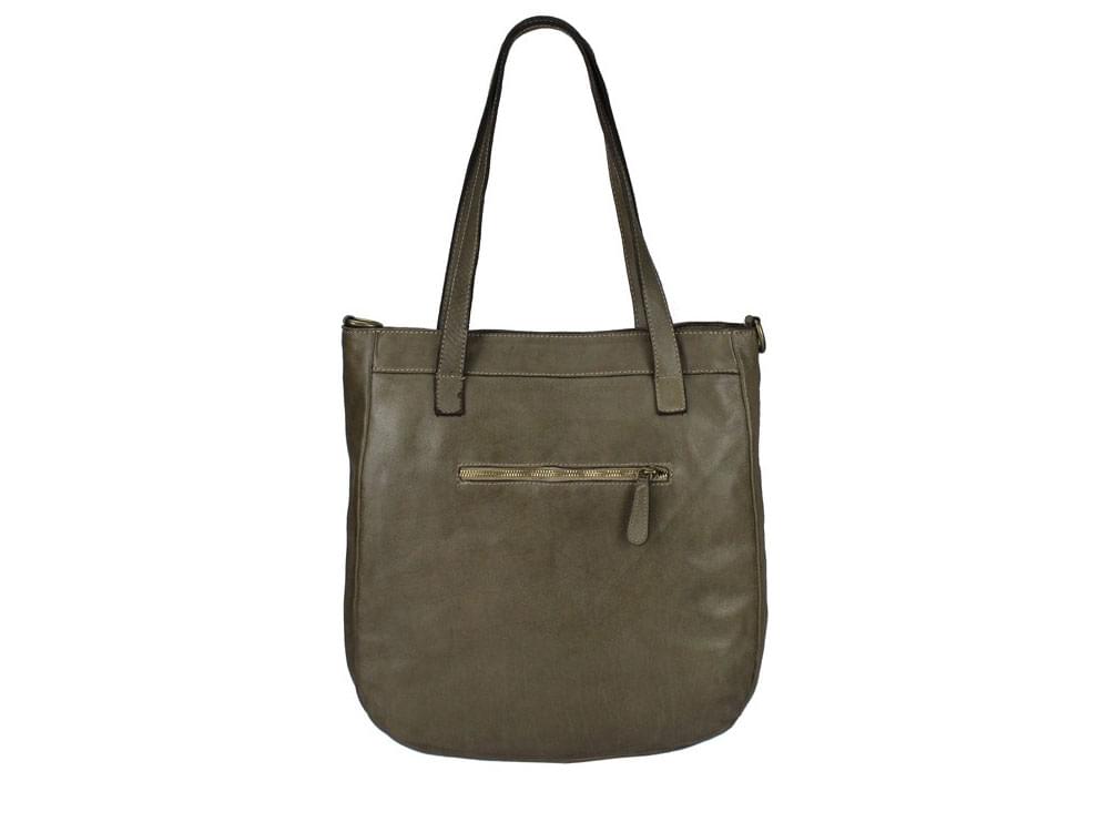 Firenze (dark taupe) - Sleek, smooth, understated high class bag