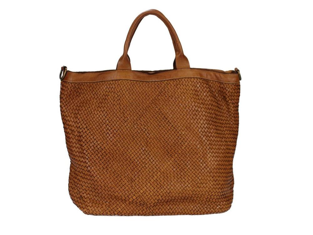 Amandola Grande (tan) - Large, soft, comfortable vintage leather bag