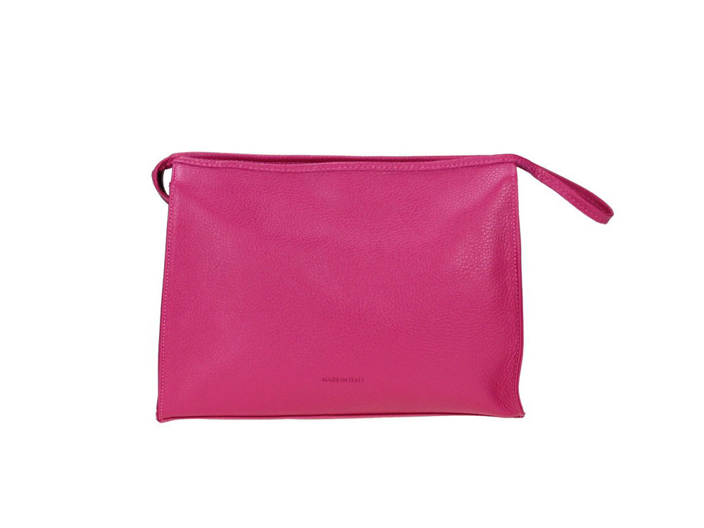 Cosmetic Bag (shocking pink) - Large, genuine leather beauty bag