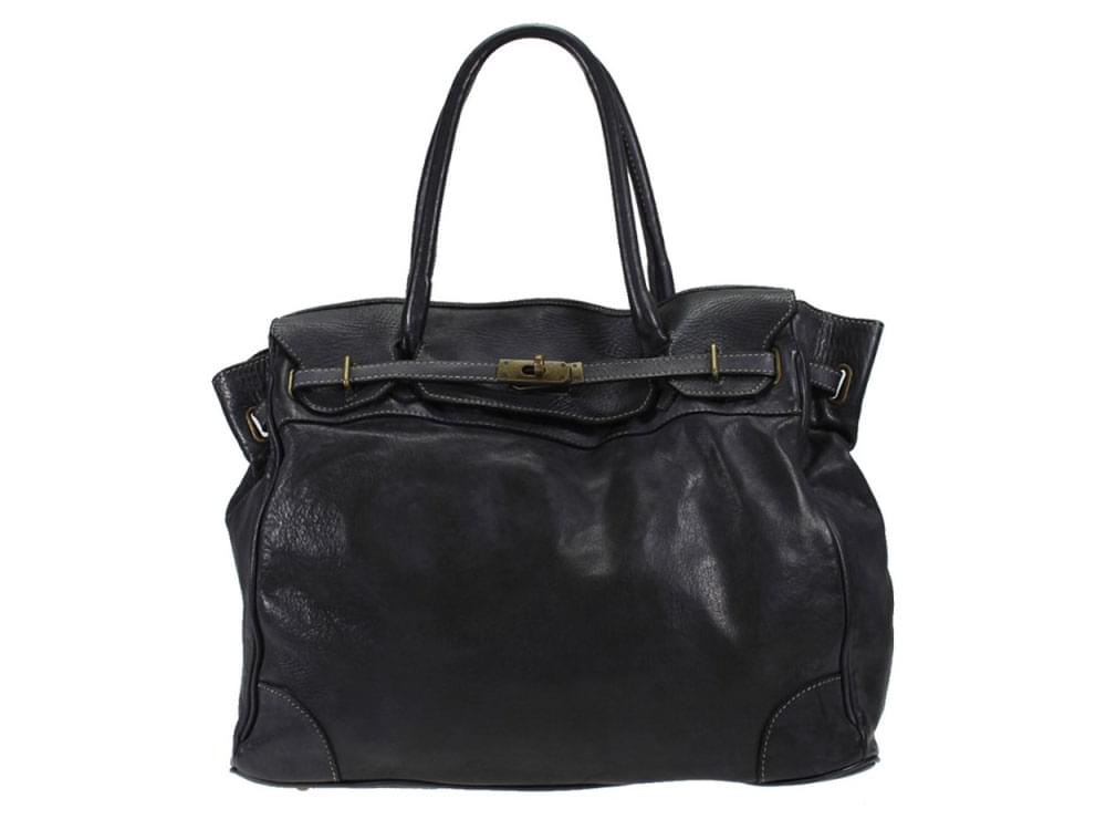 Venezia (black) - High fashion, vintage effect leather bag