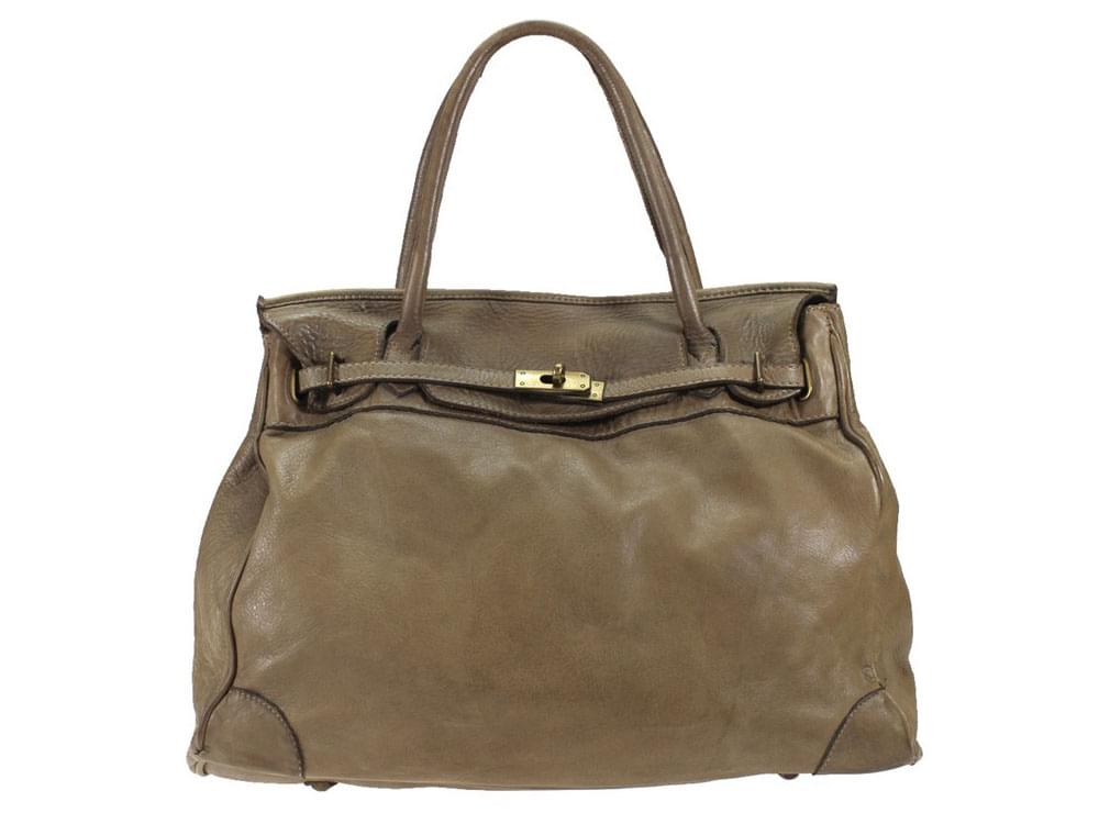 Venezia (taupe) - High fashion, vintage effect leather bag