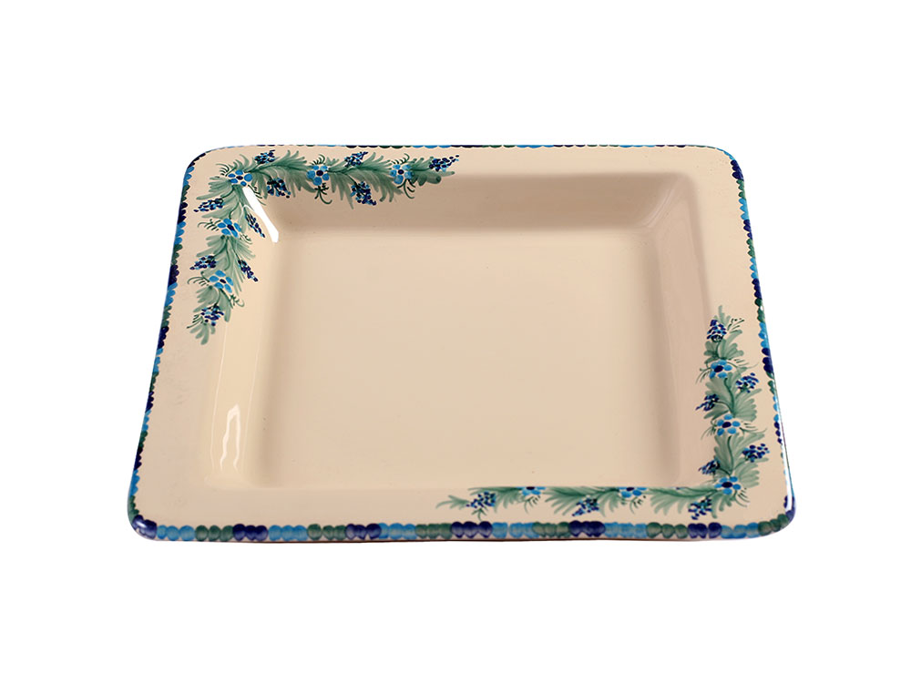 Flower garland - antipasti dish - Hand painted ceramic antipasti dish