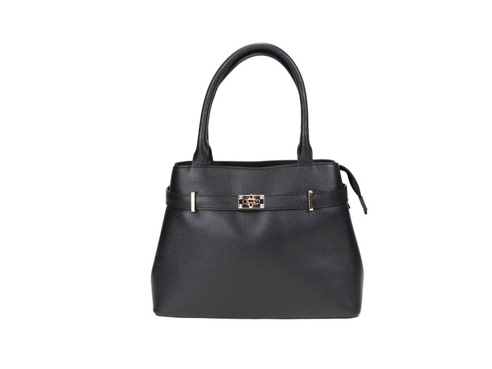 Bologna (black) - Fairly large, high fashion Italian handbag