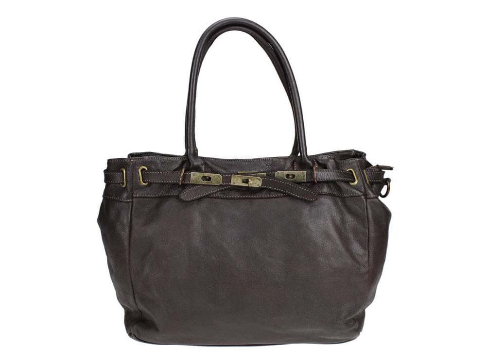 Latest, high fashion handbag in soft vintage leather
