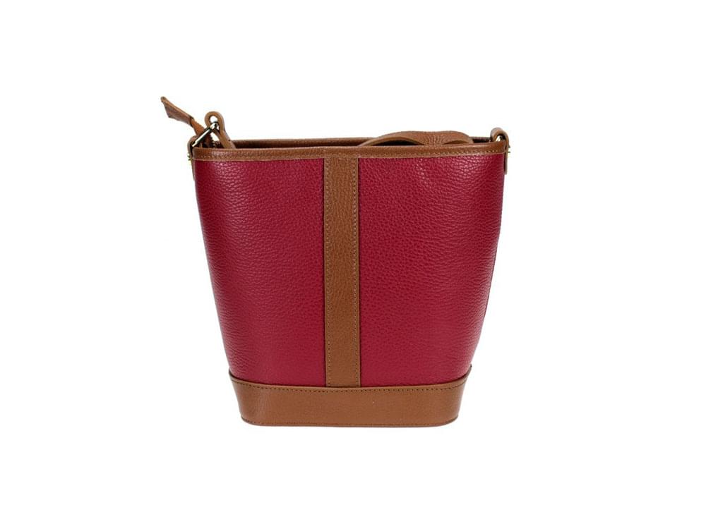 Biella - cute, two-tone leather bucket bag