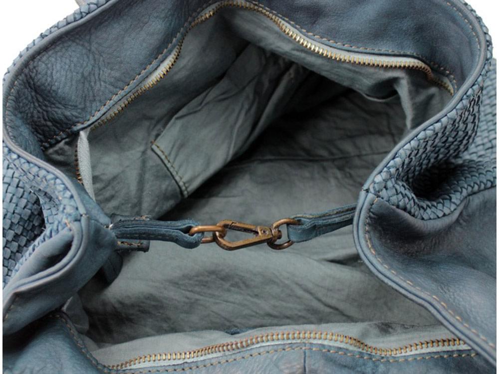  Cagliari - high quality, luxurious and beautiful shoulder bag (azzurro) - showing inside