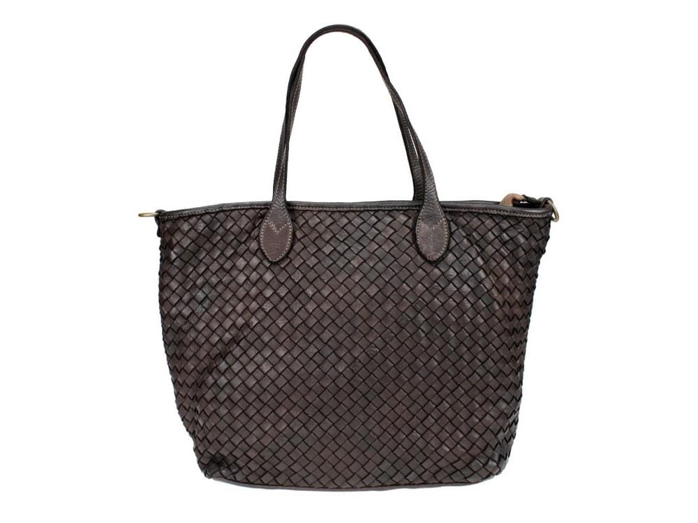 Maiori (dark brown) - Vintage style leather tote bag