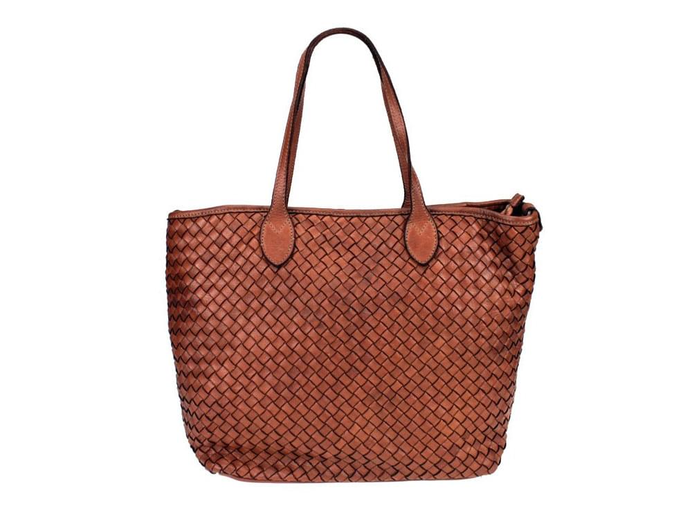 Maiori (tan) - Vintage style leather tote bag