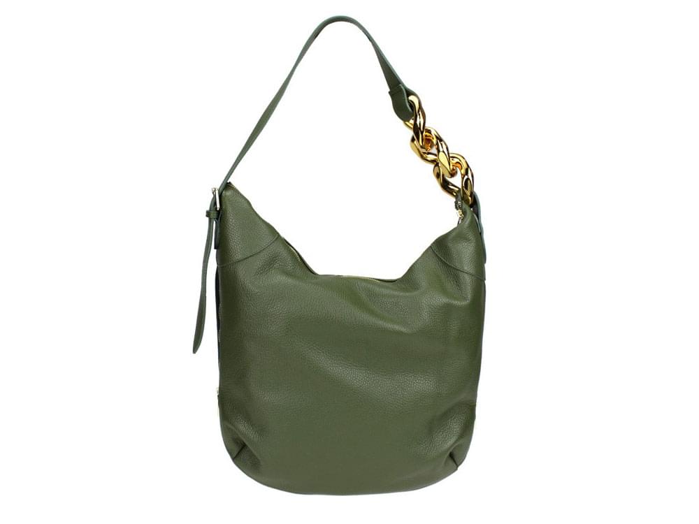 Torino (sage) - Smart, decorative leather shoulder bag