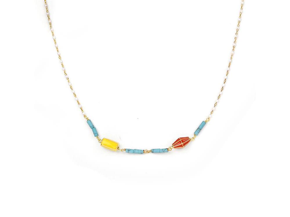 Agalla Necklace - simple, fun and colourful - showing more detail of the beads