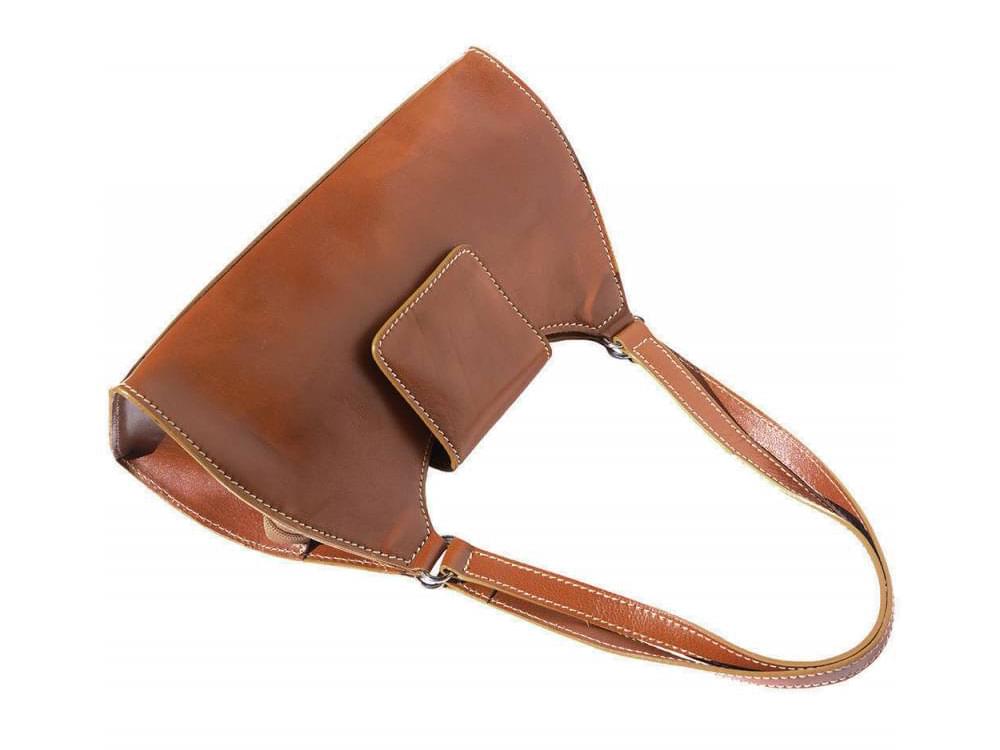 Este - elegant, feminine bag with long straps - showing length of the straps