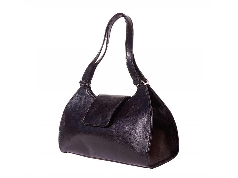 Este (dark brown) - Elegant, feminine bag with long straps