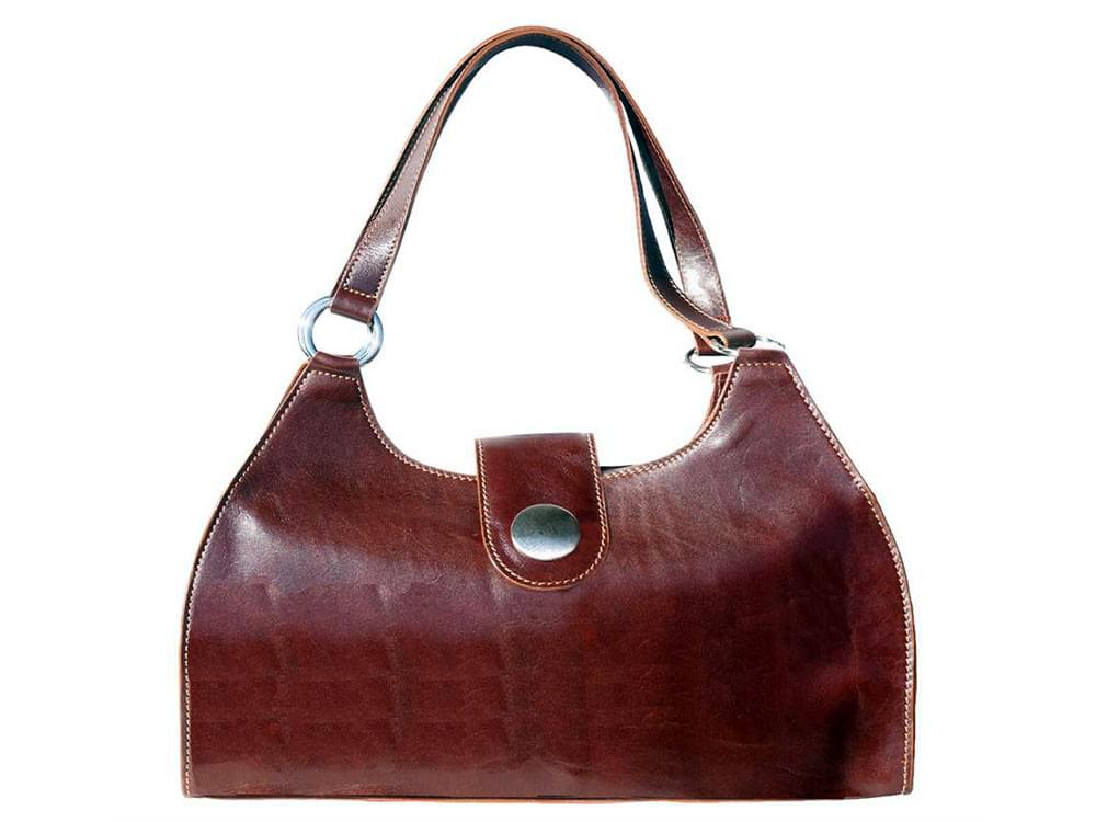 Gaby (brown) - Rigid bag with simple, linear design