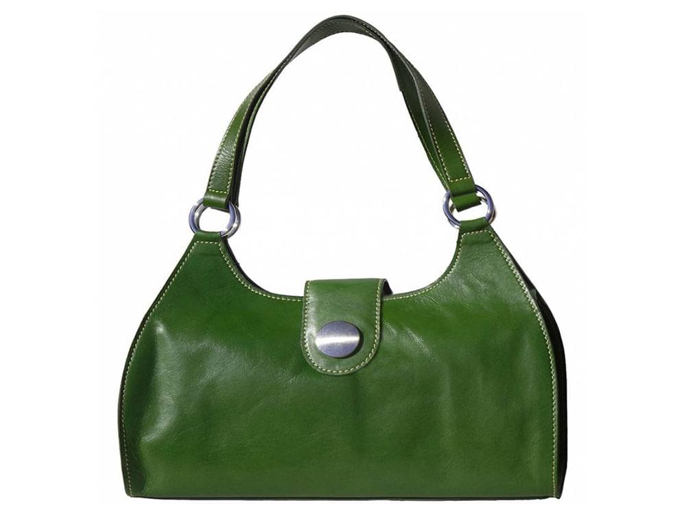 Gaby (dark green) - Rigid bag with simple, linear design