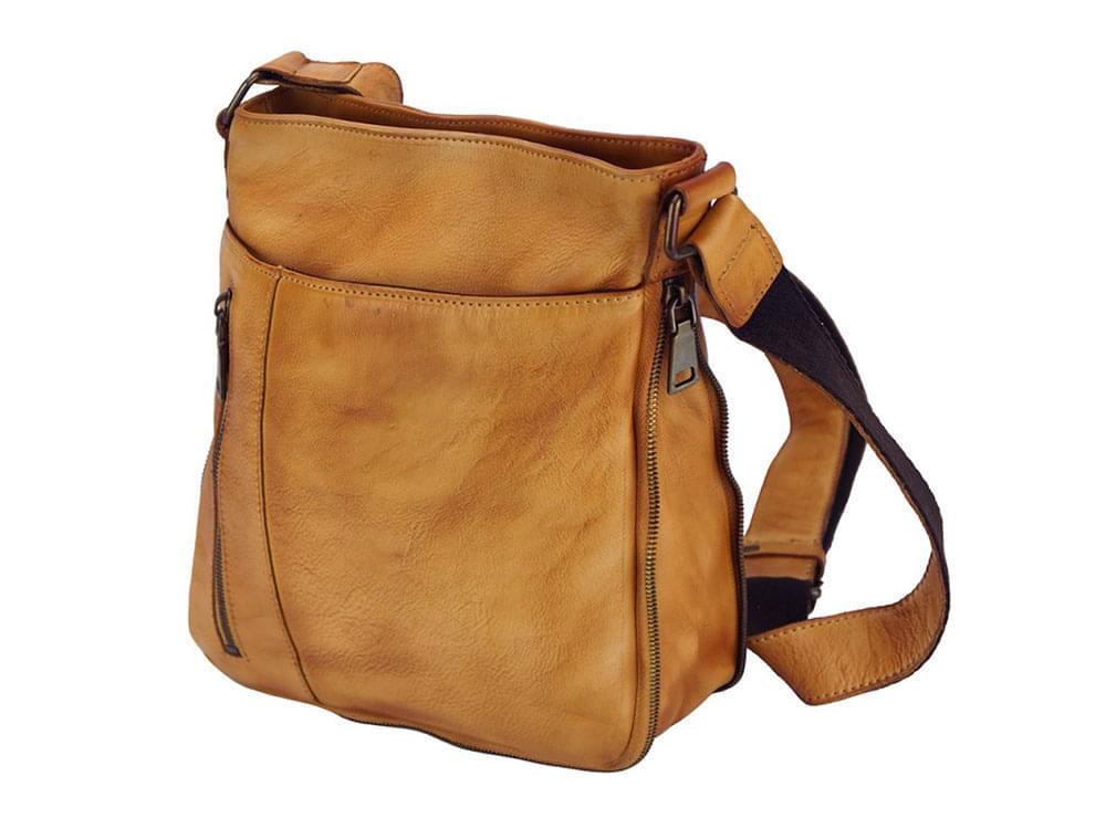 Genoa (tan) - Vintage leather cross-body bag