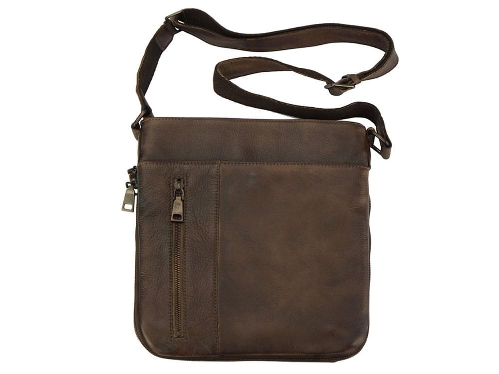 Genoa (dark brown) - Vintage leather cross-body bag