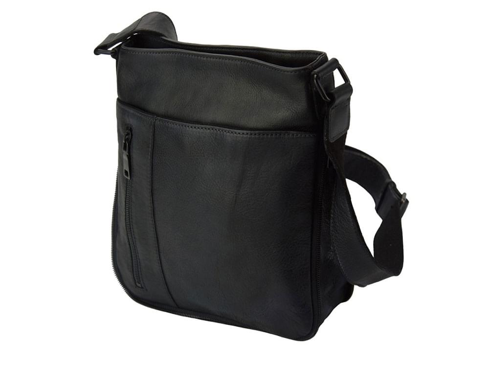 Genoa (black) - Vintage leather cross-body bag
