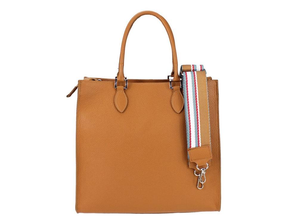 Favara (light tan) - Large, Italian leather, shopper style bag