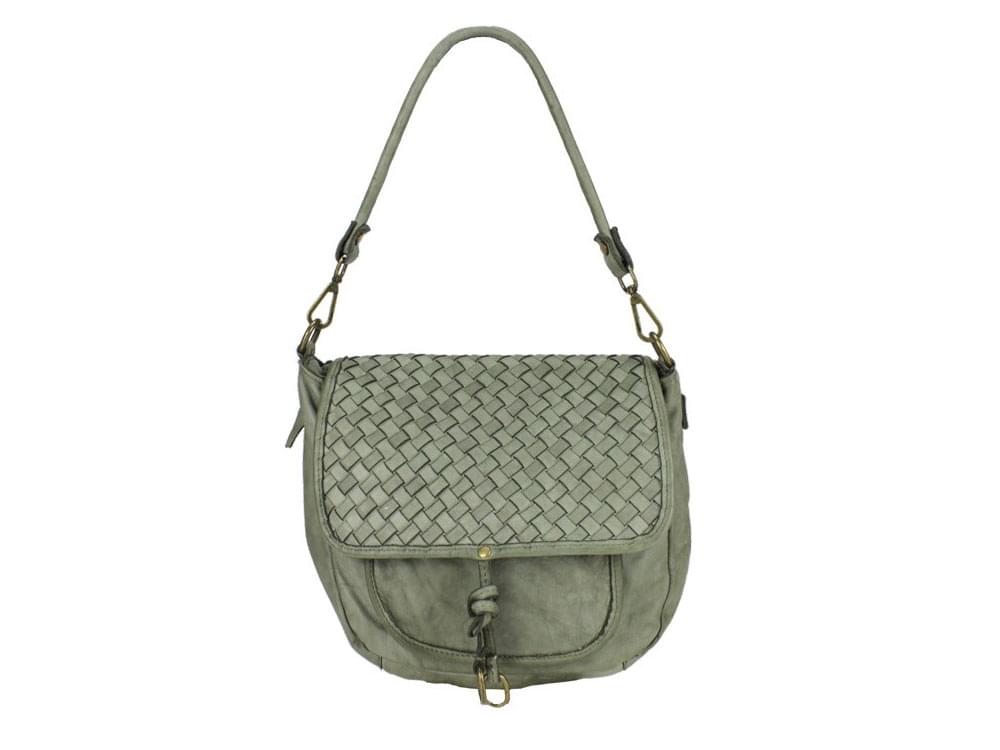 Iseo (mint) - Compact, fashionable, soft leather shoulder bag