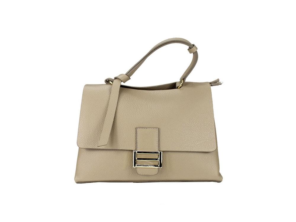 Agnone (light taupe) - A traditional style, classy leather handbag