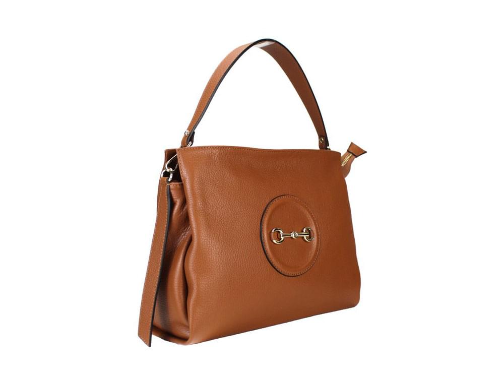 Gavi (tan) - A traditional style, smart leather handbag