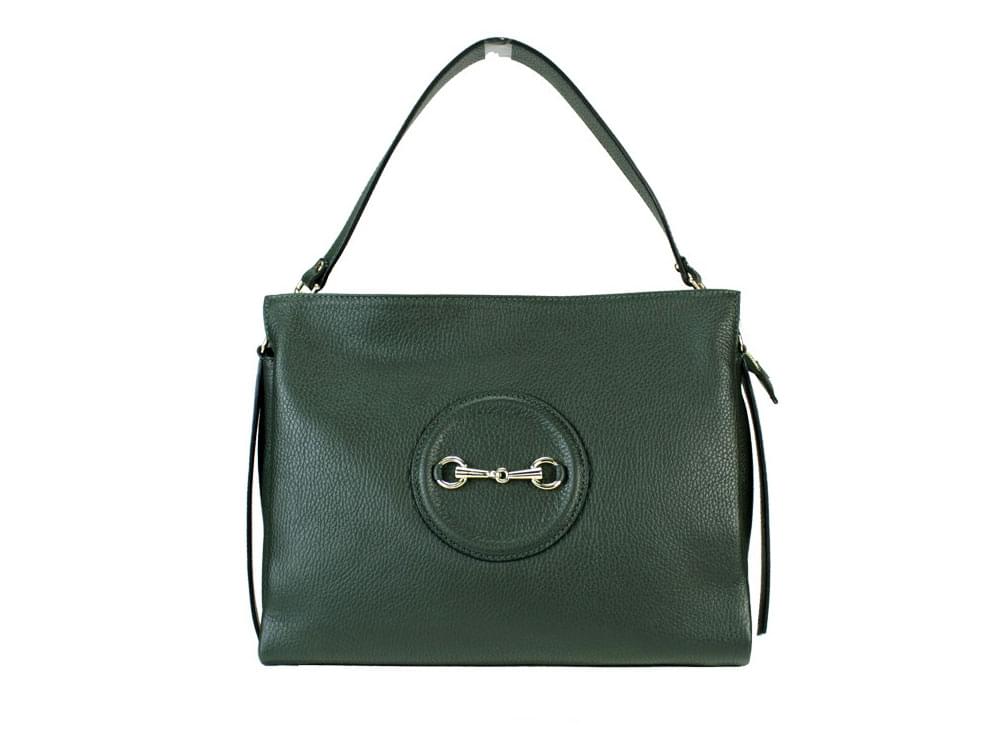 Gavi (dark green) - A traditional style, smart leather handbag