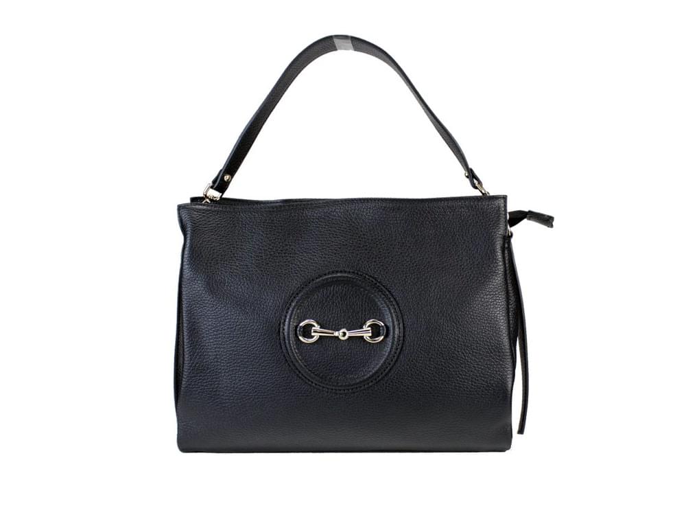 Gavi (black) - A traditional style, smart leather handbag