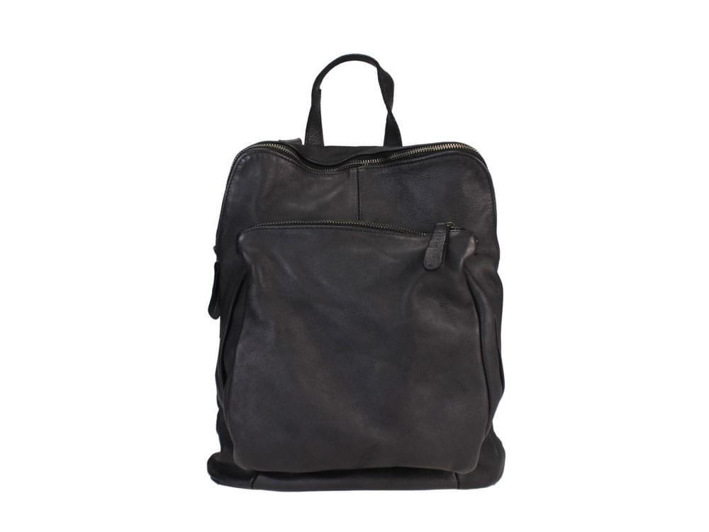 Luson (black) - Soft, high quality leather backpack