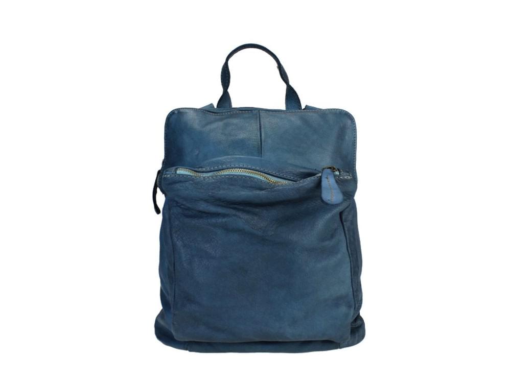 Luson (petrol) - Soft, high quality leather backpack