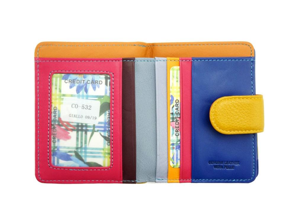 Beatrice (yellow) - Small, pretty calf leather wallet