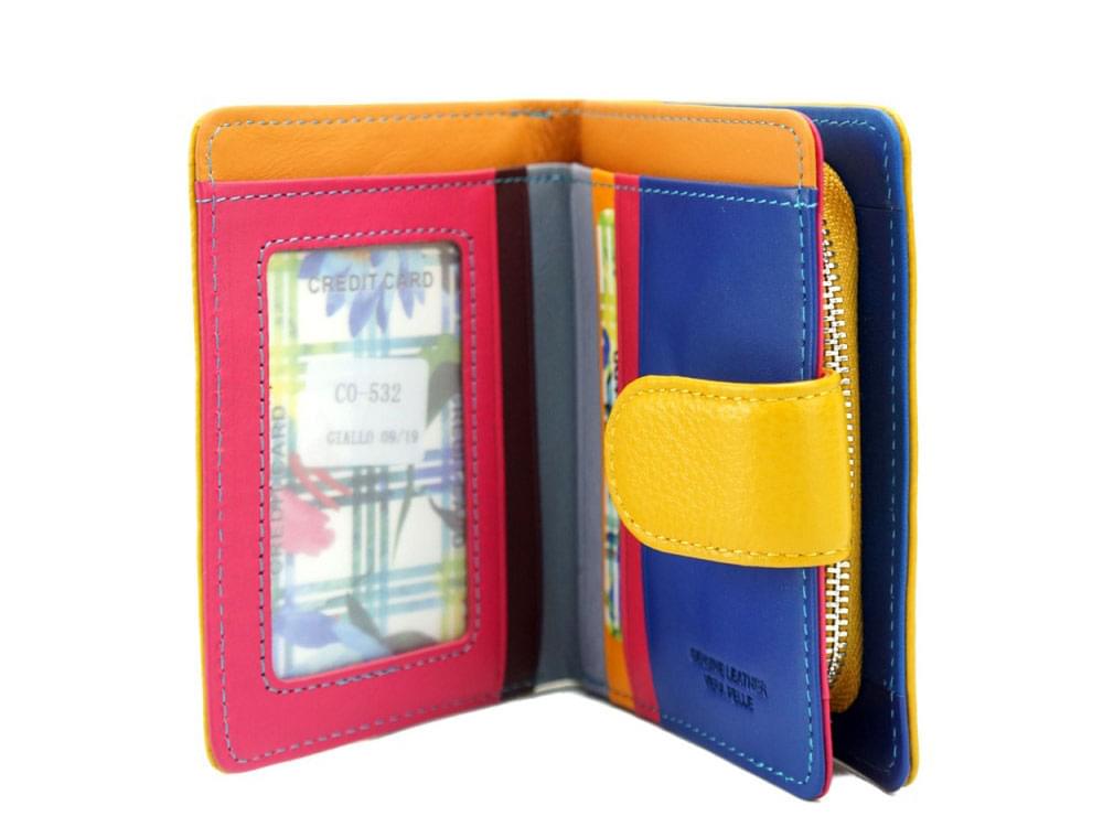 Beatrice (yellow) - Small, pretty calf leather wallet