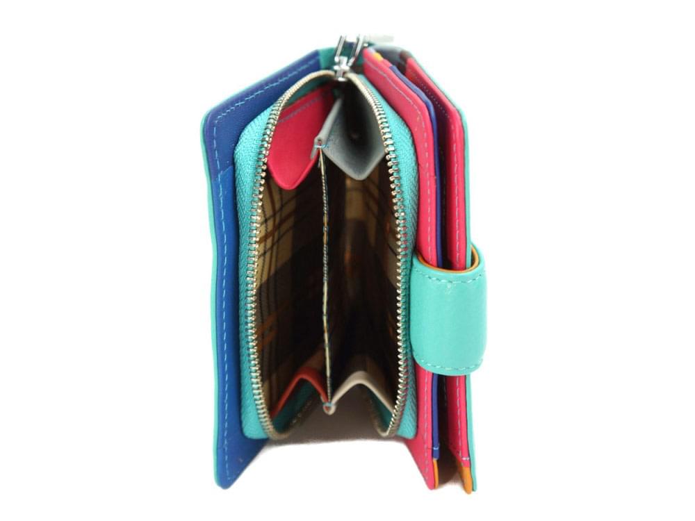 Beatrice (turquoise) - Small, pretty calf leather wallet