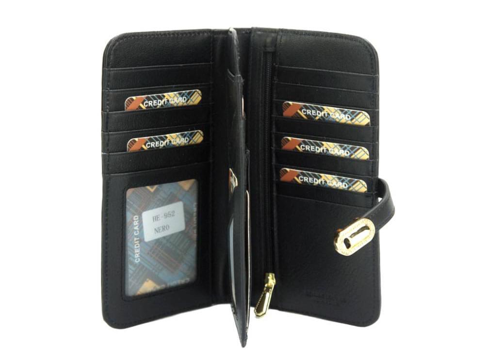Valentina (black) - Patent leather wallet