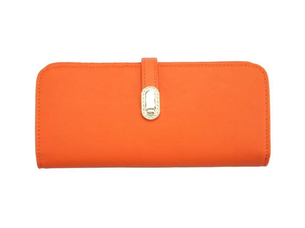 Valentina (orange) - Patent leather wallet