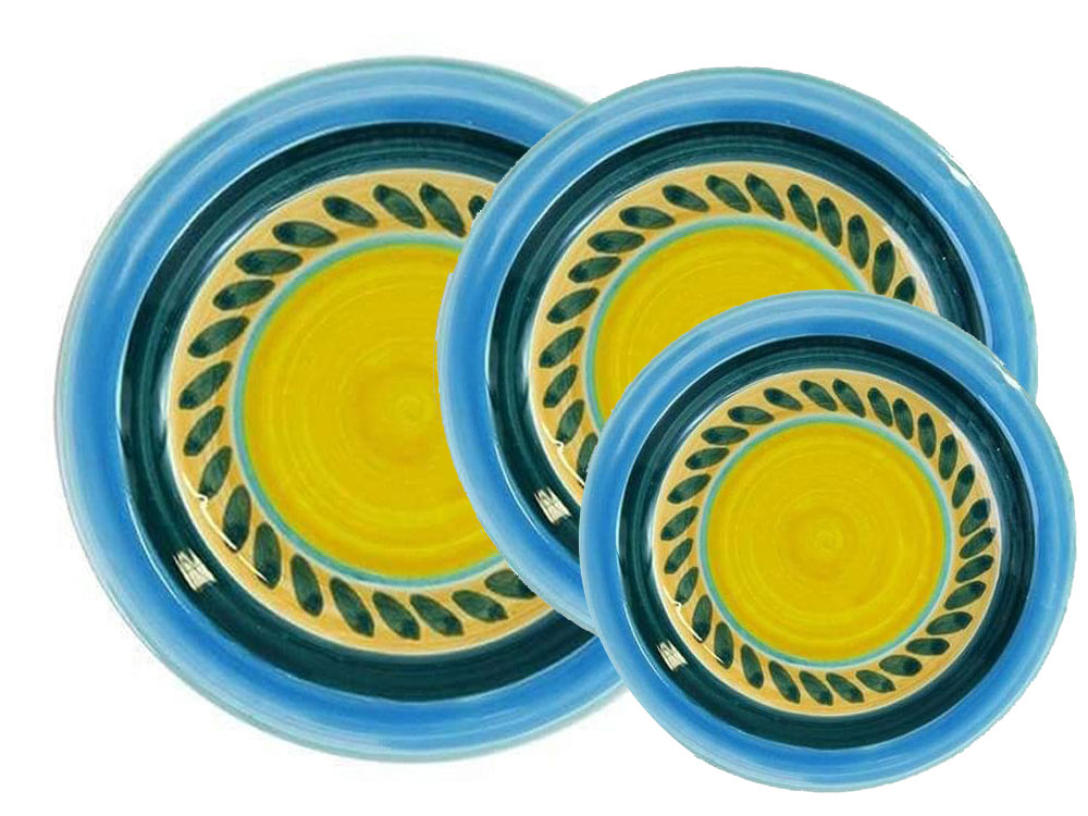 Grano - set of 3 plates - Handmade, traditional ceramic plates from Sicily