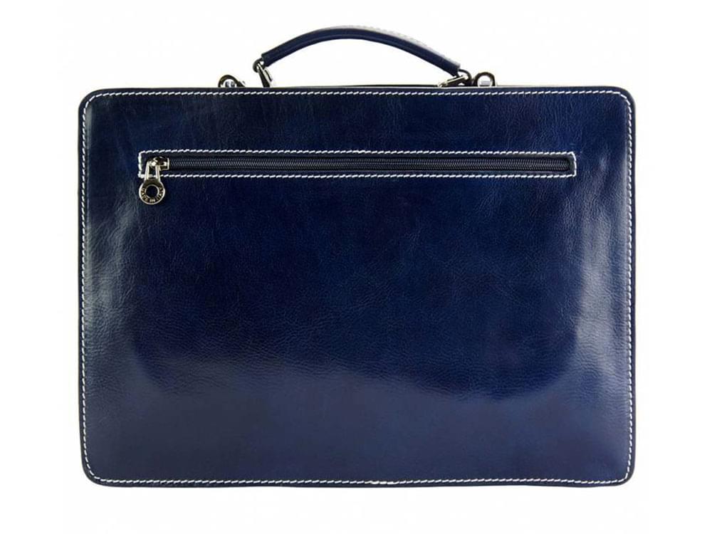 Viterbo (dark blue) - Italian waterproof leather briefcase