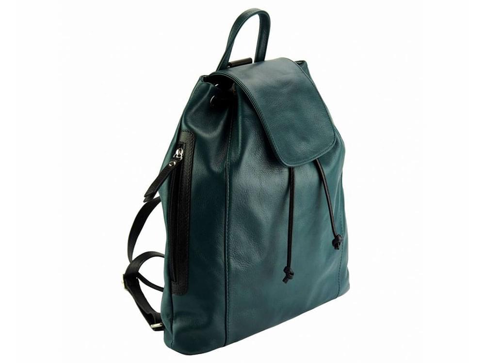 Lucca (dark turquoise/black) - the best leather backpack on the market