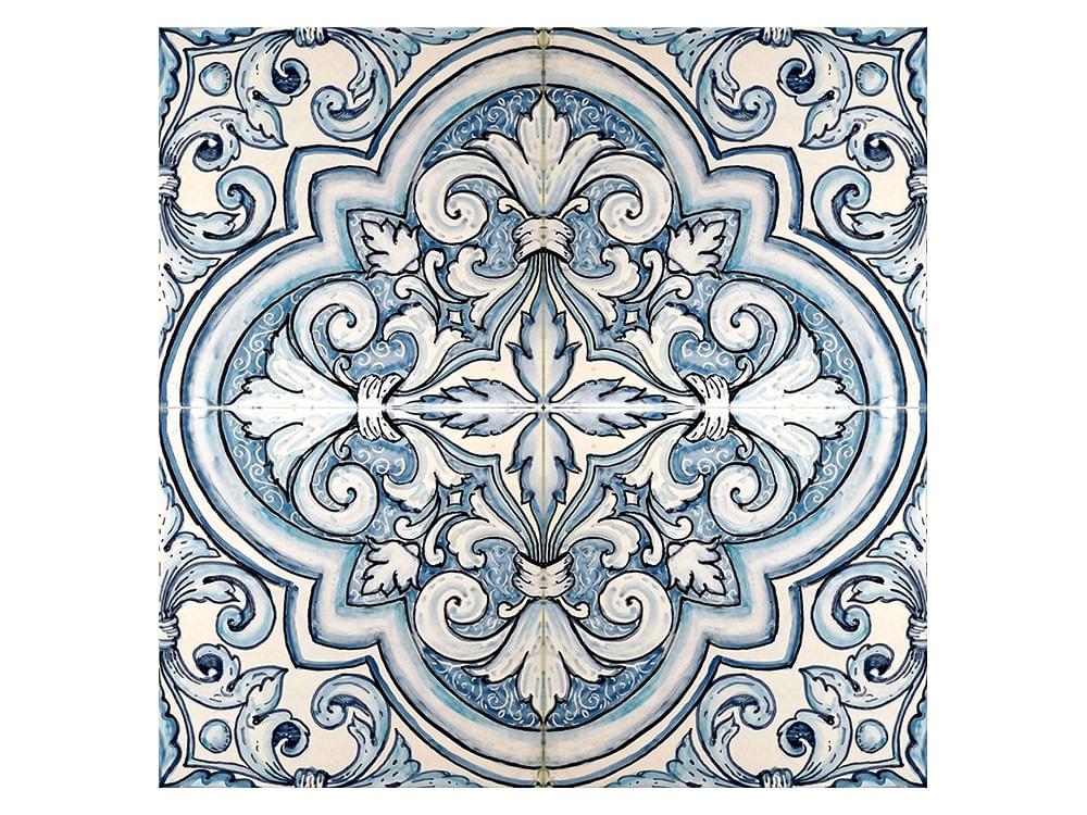 Rosone - Traditional, rustic, Sicilian ceramic tiles - four tiles make up the pattern