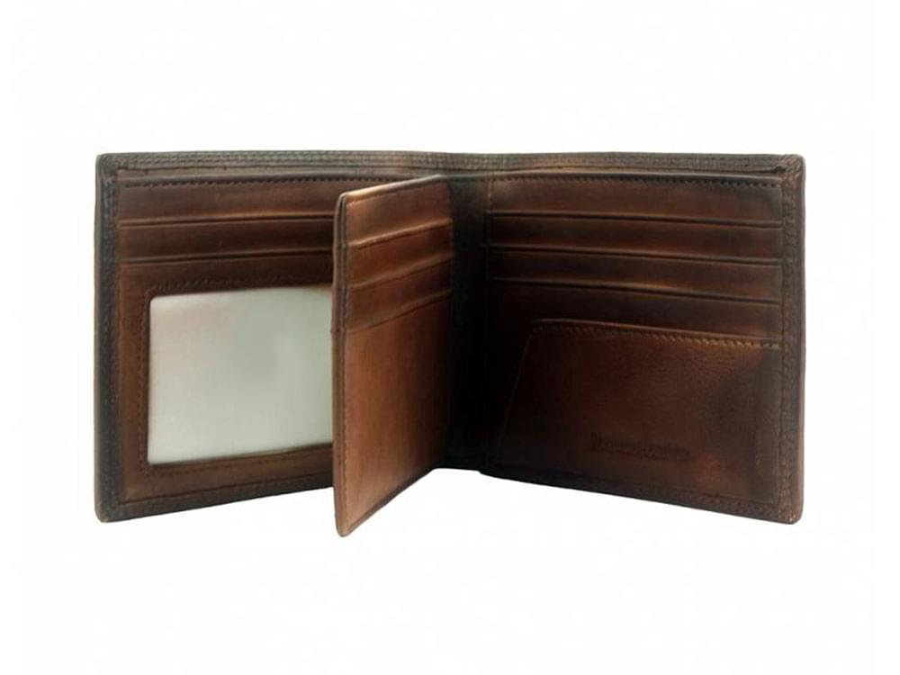 Davide - luxury vintage leather wallet - showing inside