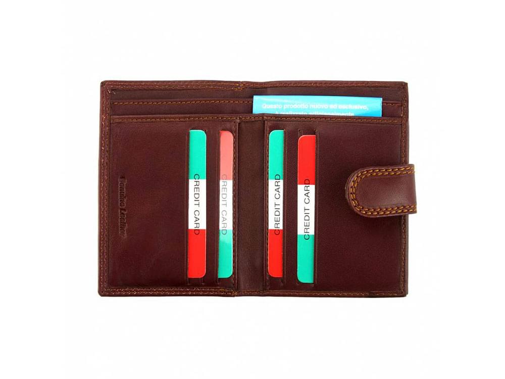 Gaia (dark brown) - Small, neat leather wallet