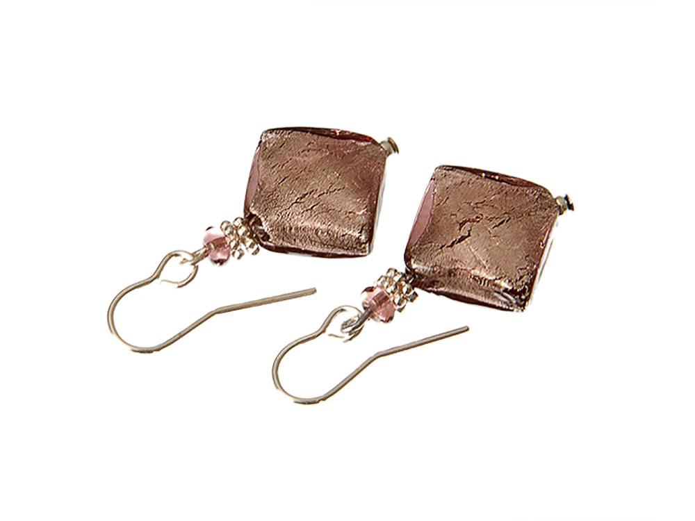 Arlecchino Earrings - short - Earrings with one Murano glass diamond